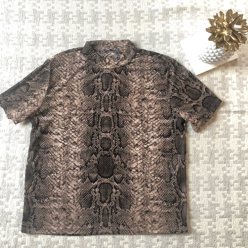 [Zara] sheer snakeskin print top